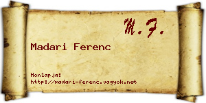 Madari Ferenc névjegykártya