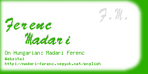 ferenc madari business card